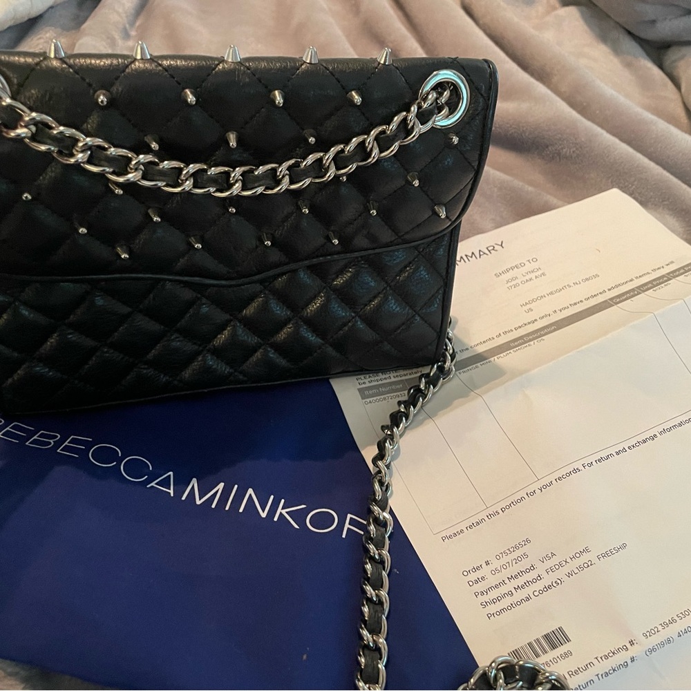Black quilted Rebecca Minkoff handbag/crossbody